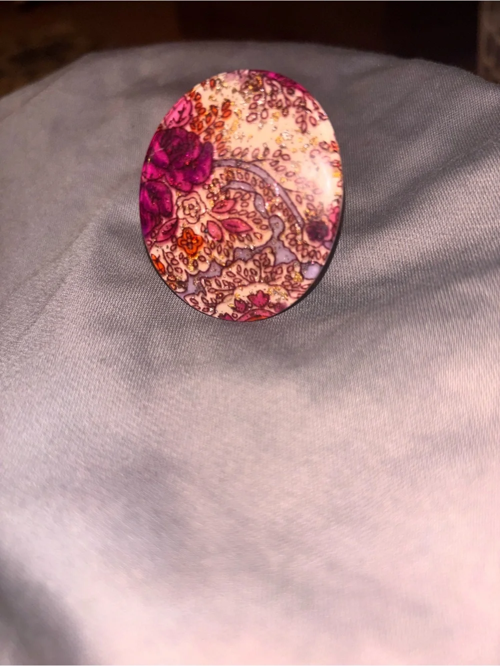 Pink Floral Oval Hair Accessory - Women's Hair Accent